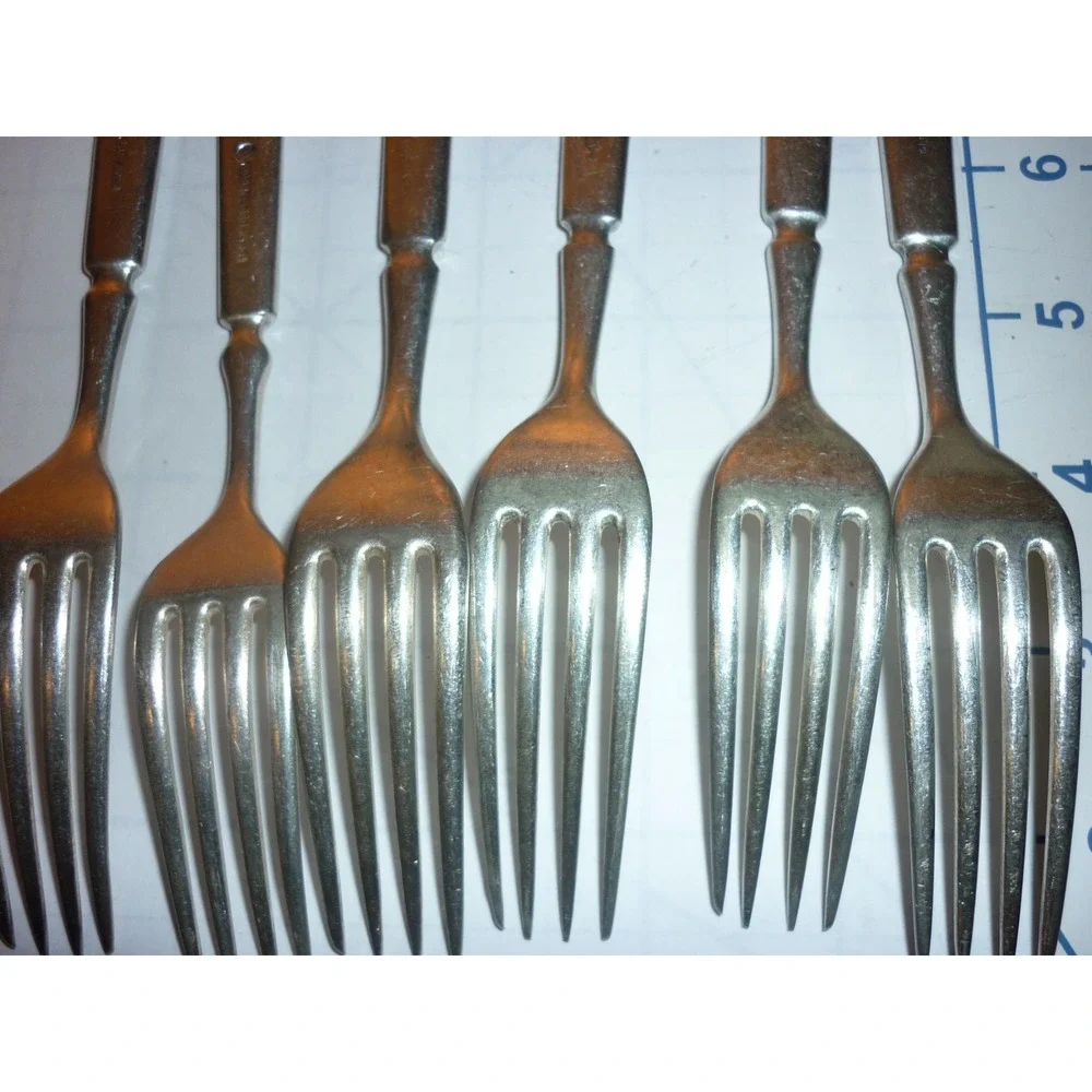6‎ Antique Rogers Burt & Moody Silverplate Dinner Fork